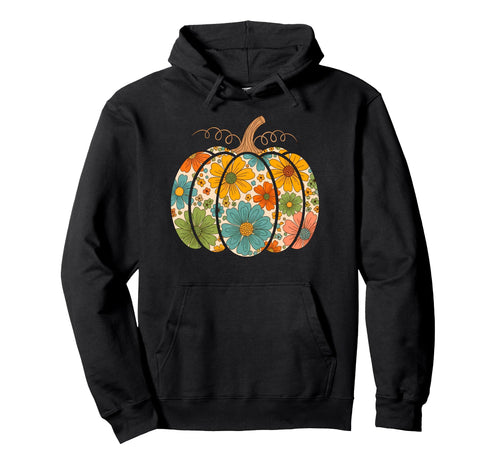 Flower Pumpkin Fall Boho Autumn Hoodie - Minimalist Print Men Women - T-Shirt, Sweatshirt, Hoodie