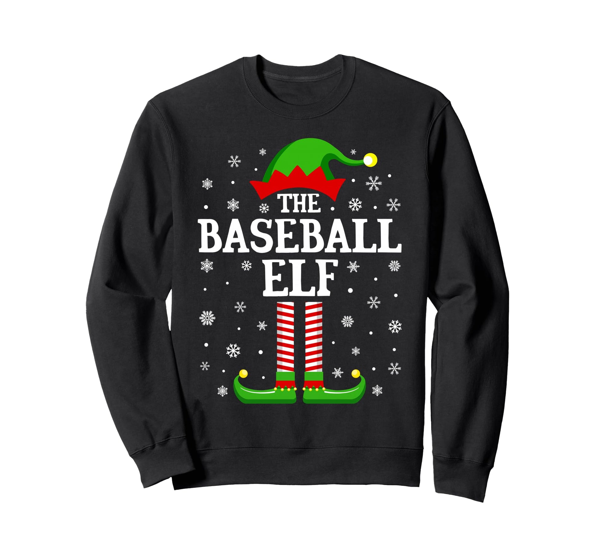 Baseball Elf Funny Family Matching Sweatshirt - Custom Art Print Men Women - T-Shirt, Sweatshirt, Hoodie