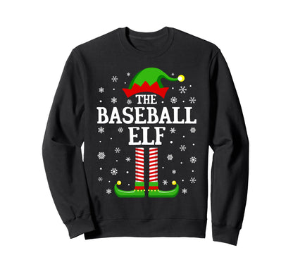 Baseball Elf Funny Family Matching Sweatshirt - Custom Art Print Men Women - T-Shirt, Sweatshirt, Hoodie
