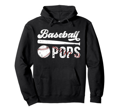 Baseball Pops Grandpa Pops Baseball Hoodie - Custom Art Print for Adults - T-Shirt, Sweatshirt, Hoodie