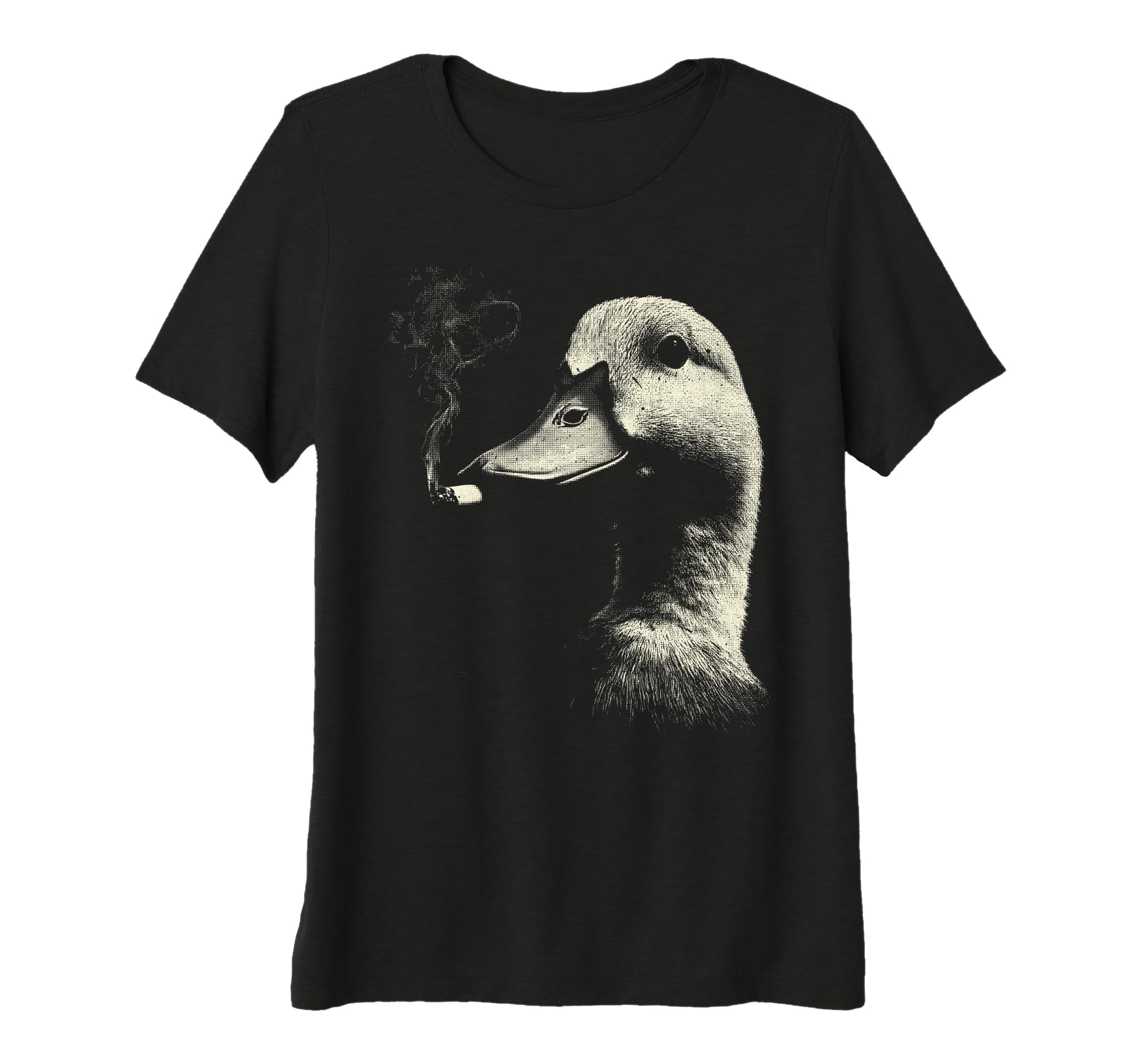 Womens Funny Duck Smoking Cigarette T-Shirt - Minimalist Print for Adults - T-Shirt, Sweatshirt, Hoodie
