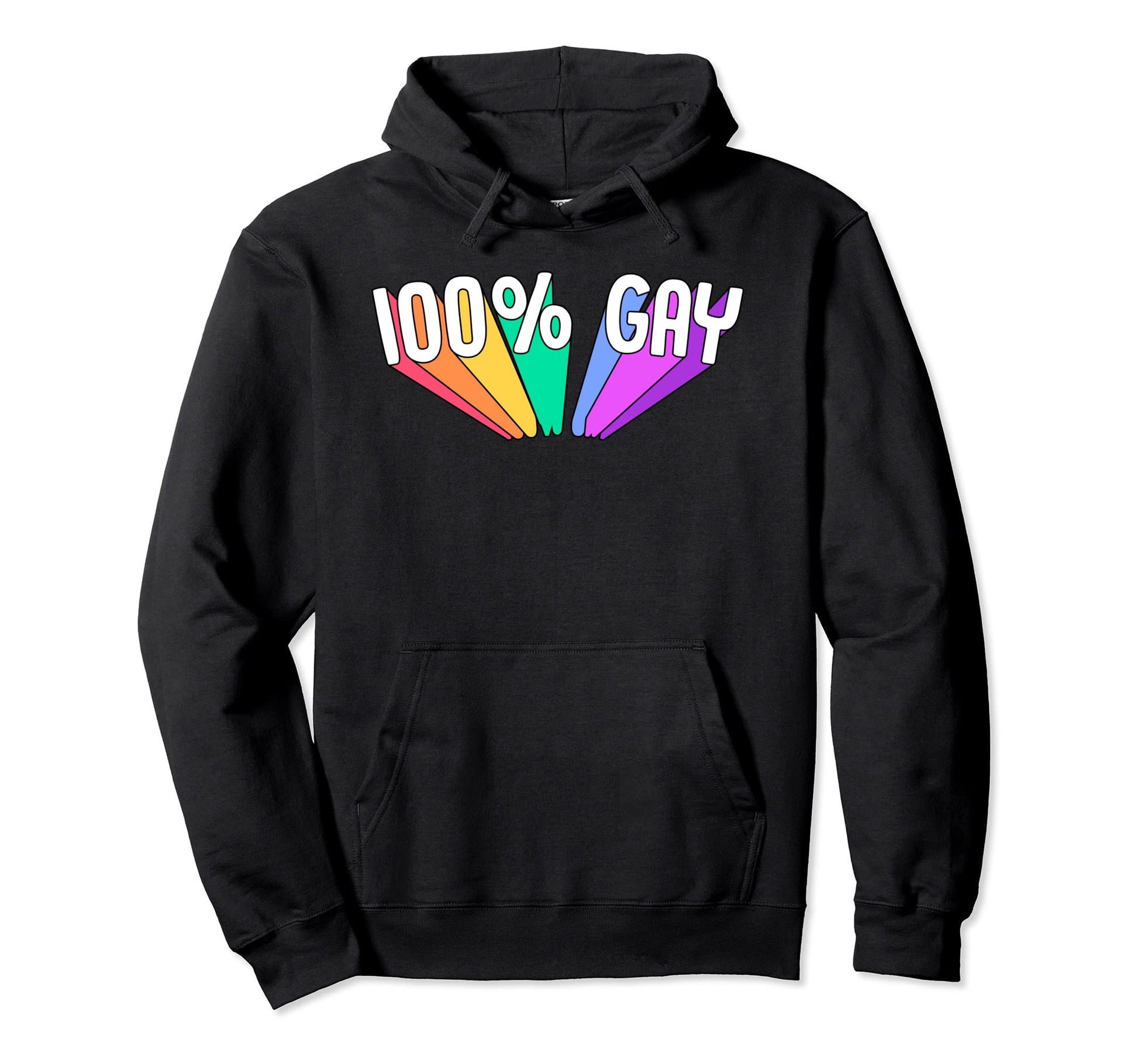 100 Percent Gay Pride Flag Rainbow Colors Hoodie - Minimalist Print Unisex - T-Shirt, Sweatshirt, Hoodie