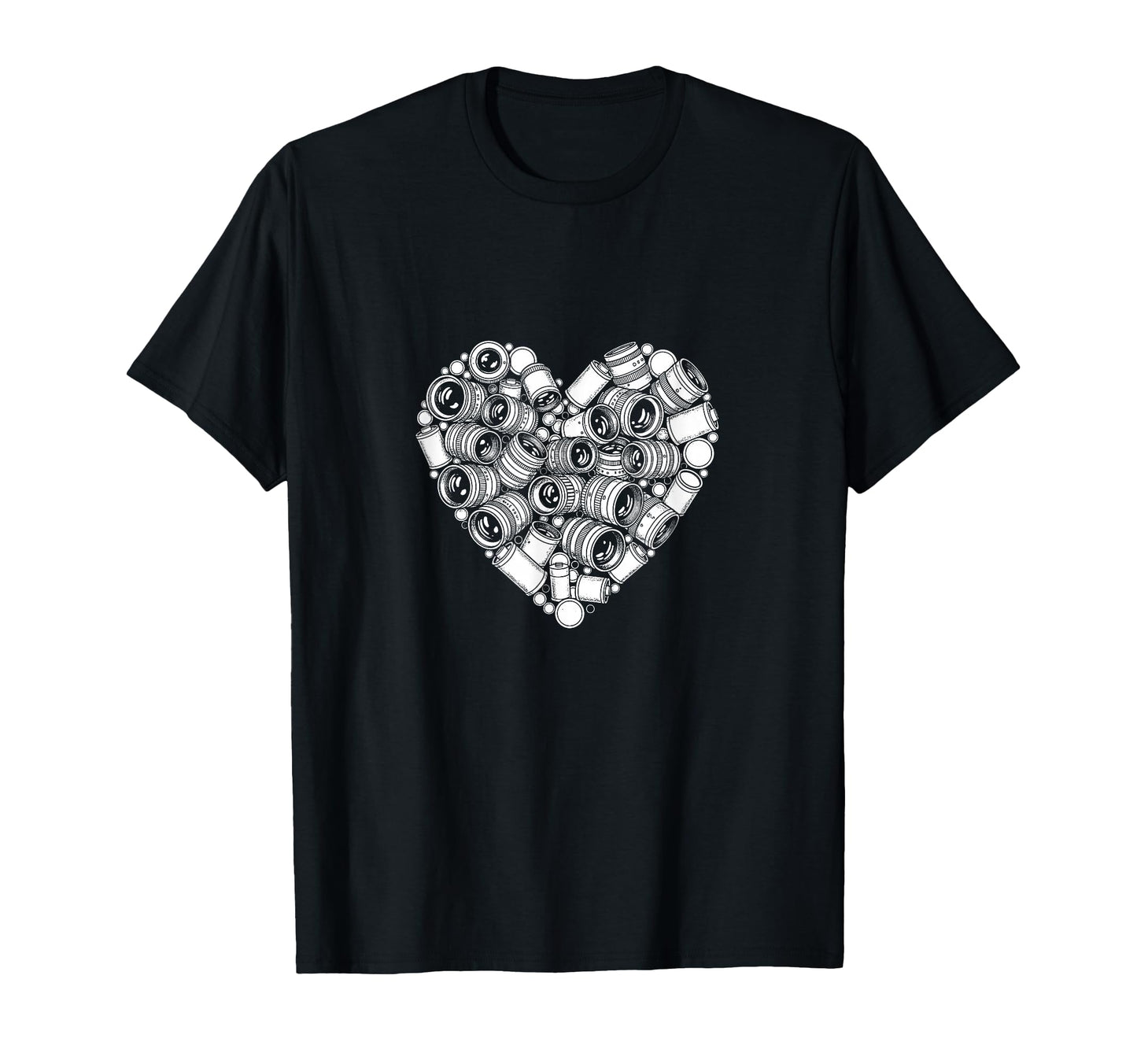 Camera Lens Heart Dslr Photographer T-Shirt - Trendy Graphic for Adults - T-Shirt, Sweatshirt, Hoodie