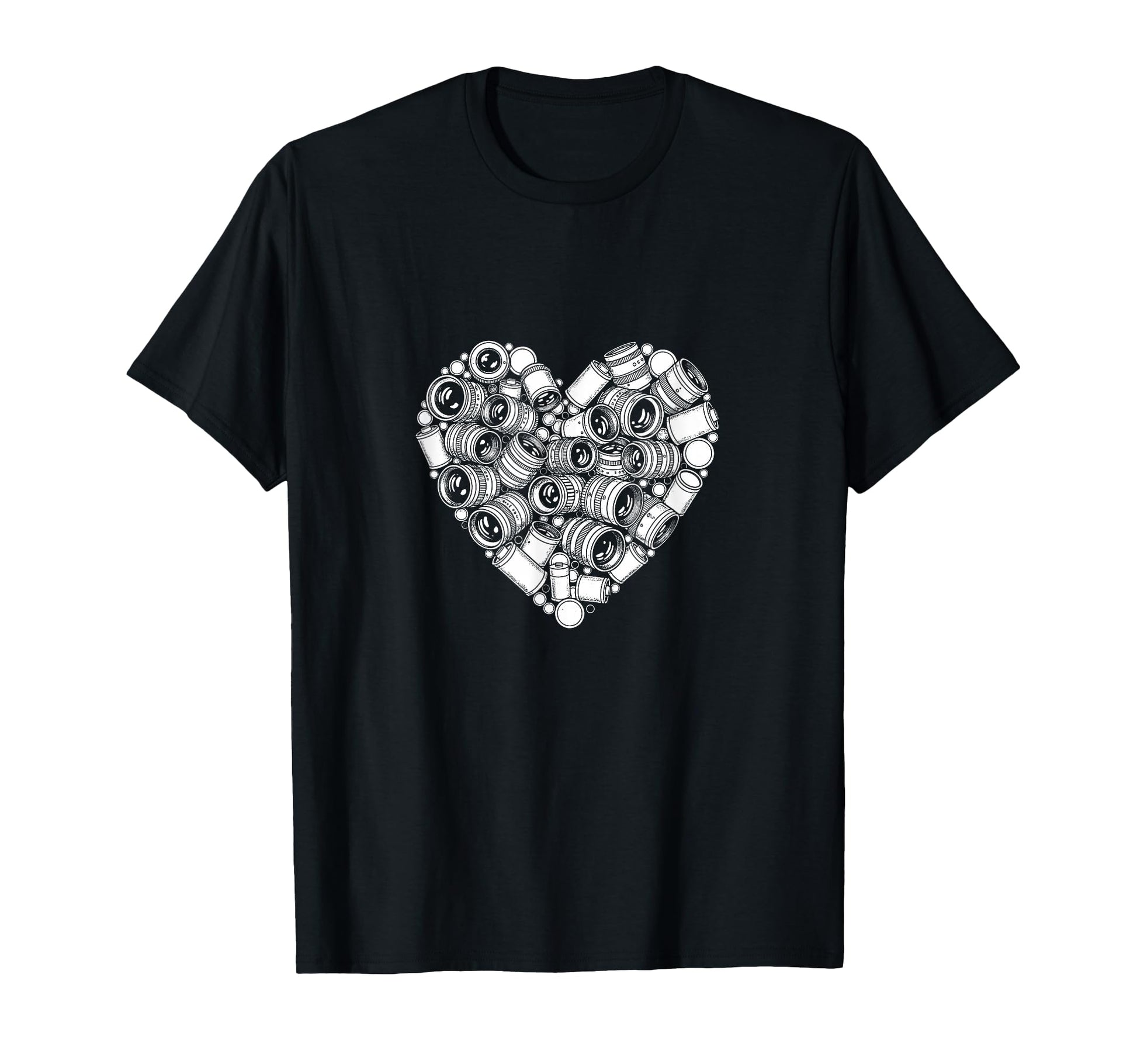 Camera Lens Heart Dslr Photographer T-Shirt - Trendy Graphic for Adults - T-Shirt, Sweatshirt, Hoodie
