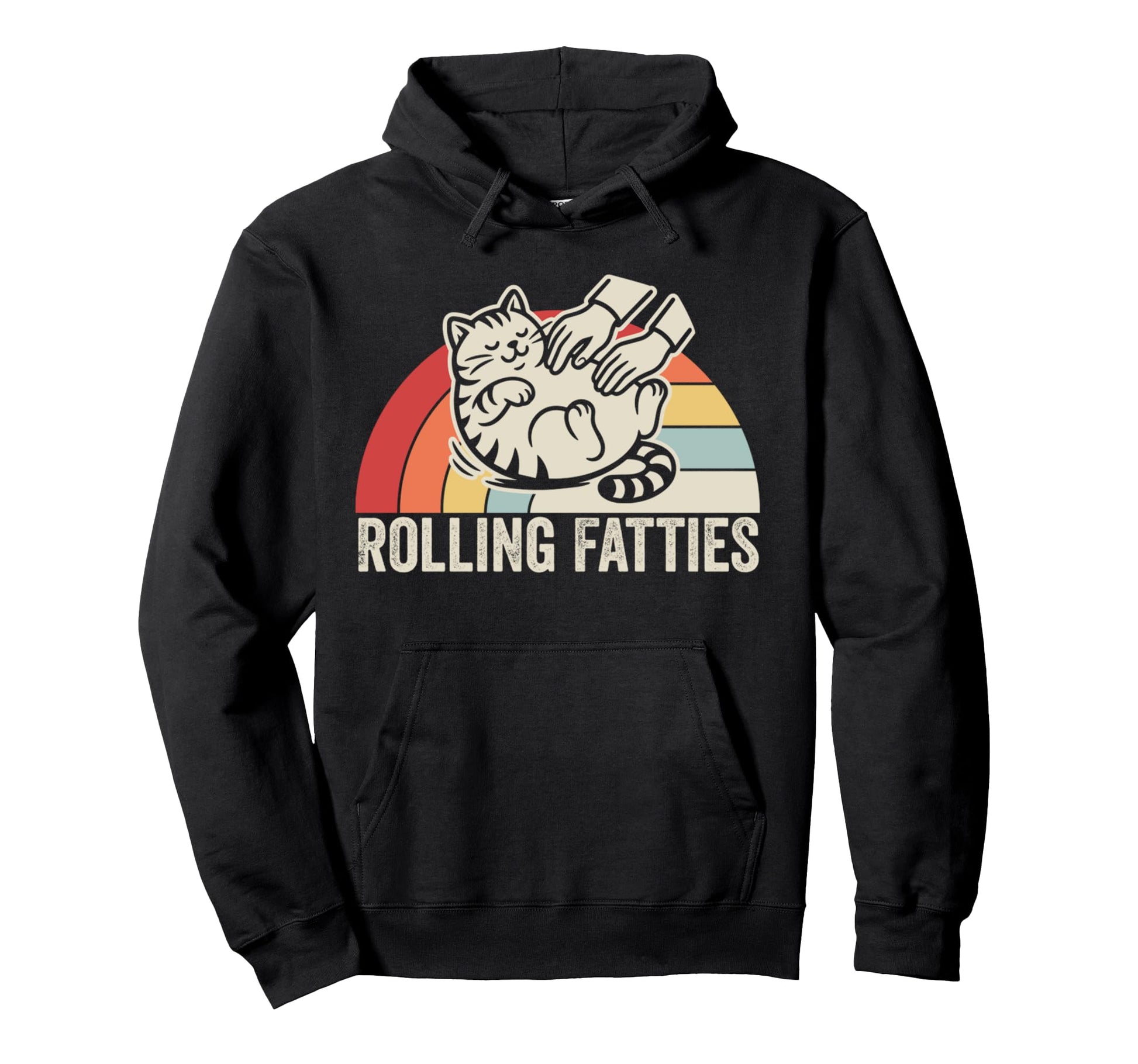 Rolling Fatties Cat Hoodie - Minimalist Print Unisex - T-Shirt, Sweatshirt, Hoodie