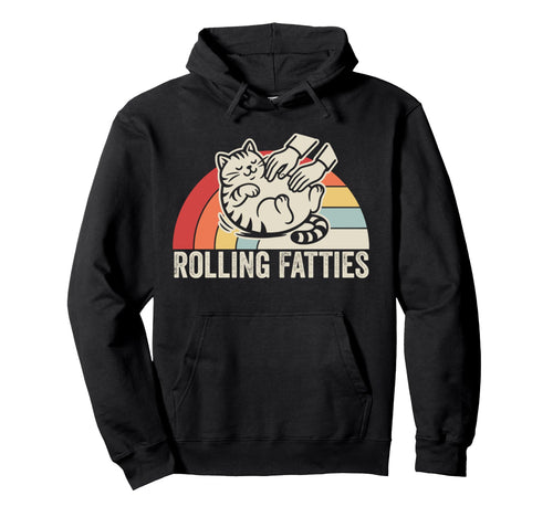 Rolling Fatties Cat Hoodie - Minimalist Print Unisex - T-Shirt, Sweatshirt, Hoodie