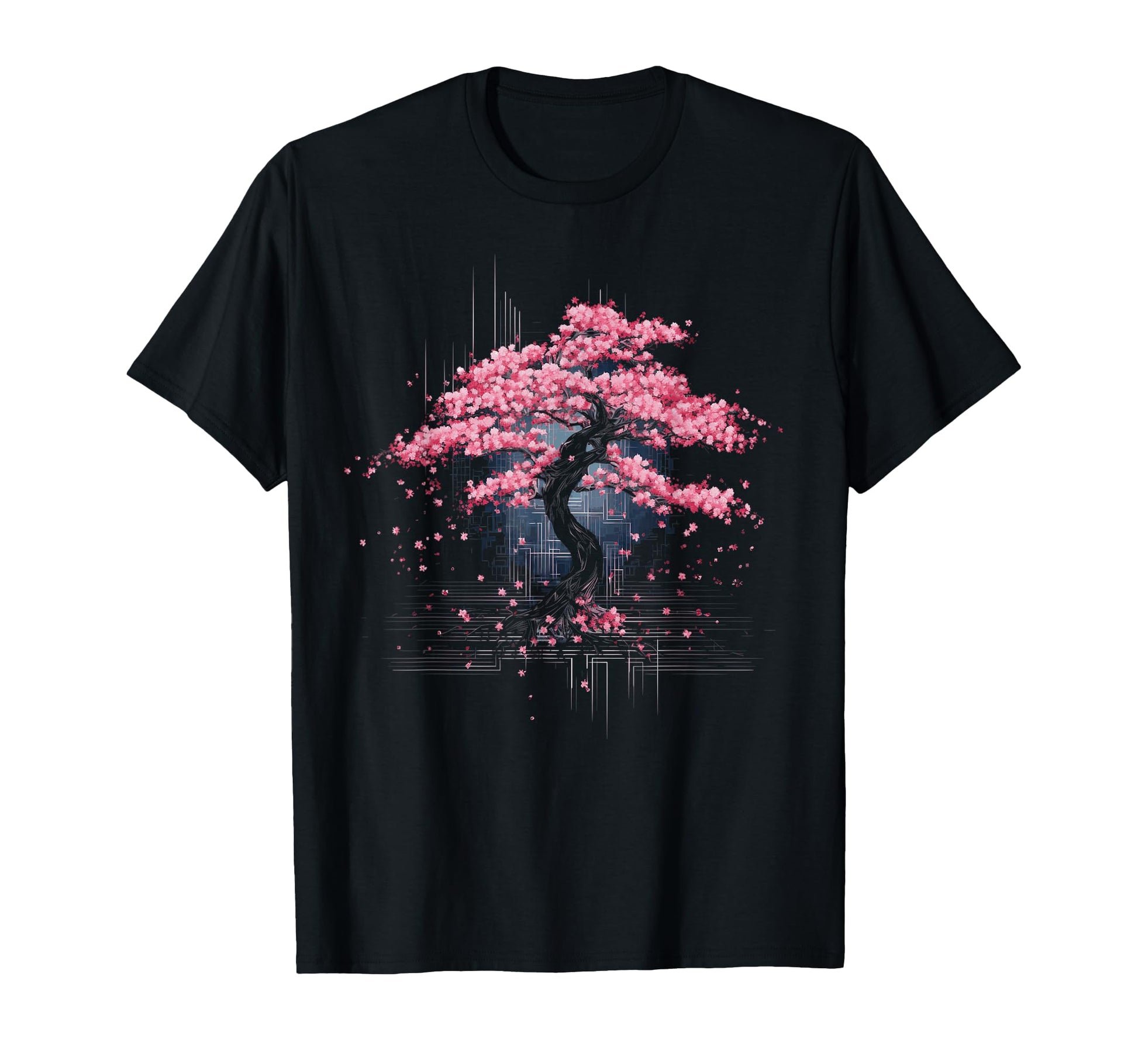 Japanese Cherry Blossom Vaporwave Aesthetic T-Shirt - Graphic Print Unisex - T-Shirt, Sweatshirt, Hoodie