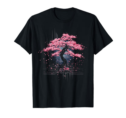 Japanese Cherry Blossom Vaporwave Aesthetic T-Shirt - Graphic Print Unisex - T-Shirt, Sweatshirt, Hoodie