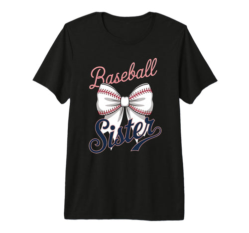 Baseball Sister Coquette Bow Tri Blend T-Shirt - Graphic Print for Adults - T-Shirt, Sweatshirt, Hoodie