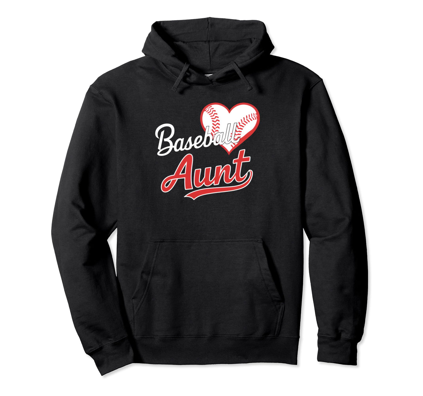 Baseball Aunt Heart Auntie Hoodie - Novelty Apparel Unisex - T-Shirt, Sweatshirt, Hoodie
