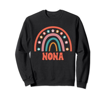 Nona Groovy Grandma Rainbow Boho Sweatshirt - Novelty Apparel for Adults - T-Shirt, Sweatshirt, Hoodie