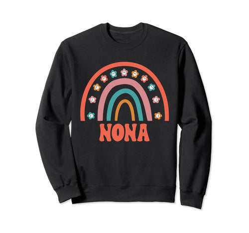 Nona Groovy Grandma Rainbow Boho Sweatshirt - Novelty Apparel for Adults - T-Shirt, Sweatshirt, Hoodie
