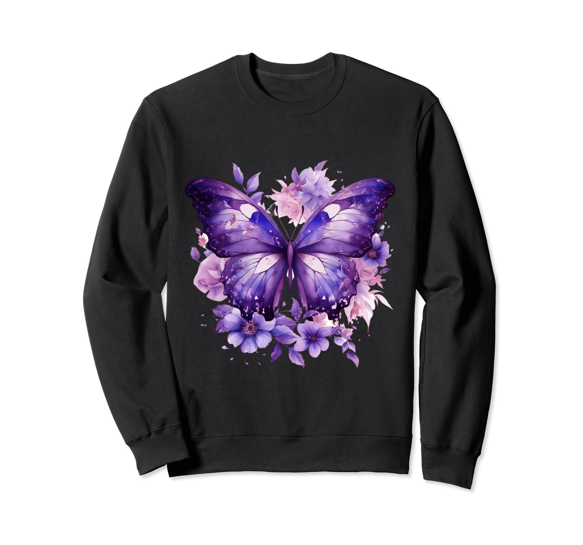 Boho Purple Butterfly Witchy Moth Sweatshirt - Streetwear Style for Adults - T-Shirt, Sweatshirt, Hoodie
