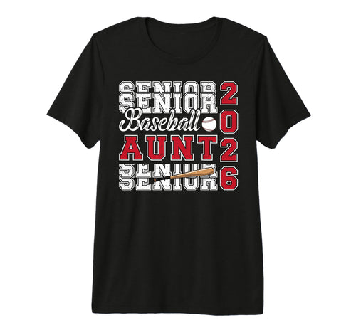 Baseball Senior Aunt Senior Baseball T-Shirt - Custom Art Print Unisex - T-Shirt, Sweatshirt, Hoodie