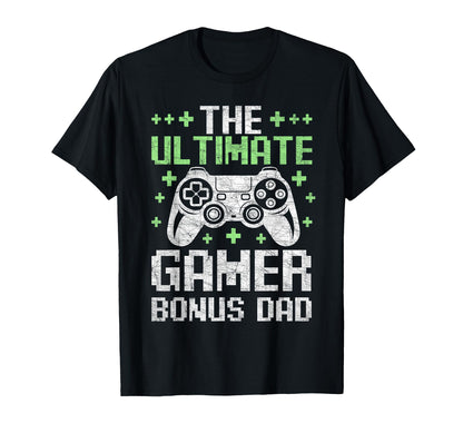 Stepdad Fathers Day Ultimate Gamer T-Shirt - Minimalist Print Men Women - T-Shirt, Sweatshirt, Hoodie
