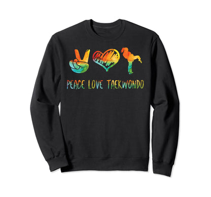 Peace Love And Taekwondo Sweatshirt - Minimalist Print Unisex - T-Shirt, Sweatshirt, Hoodie