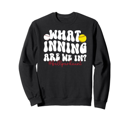 Ballpark Aunt Groovy Softball Sweatshirt - Casual Everyday Wear for Adults - T-Shirt, Sweatshirt, Hoodie