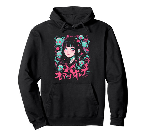 Goth Grunge Demon Anime Waifu Horror Hoodie - Trendy Graphic for Adults - T-Shirt, Sweatshirt, Hoodie