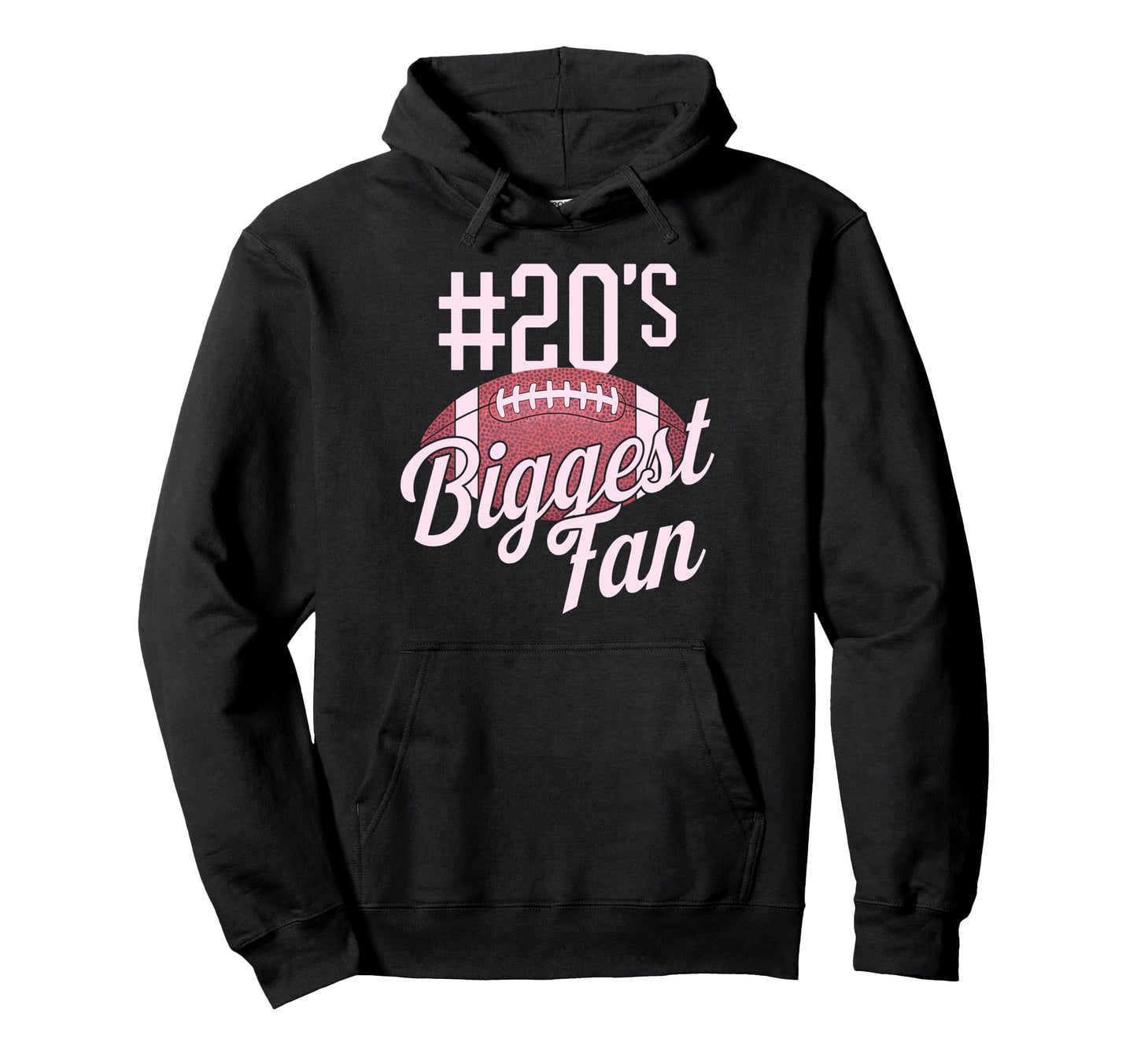 Number 20 Biggest Fan Football Mom Hoodie - Custom Art Print Unisex - T-Shirt, Sweatshirt, Hoodie