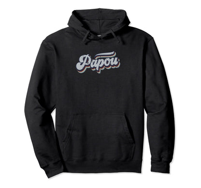 Papou Distressed Rainbow Gift Hoodie - Unique Graphic Unisex - T-Shirt, Sweatshirt, Hoodie
