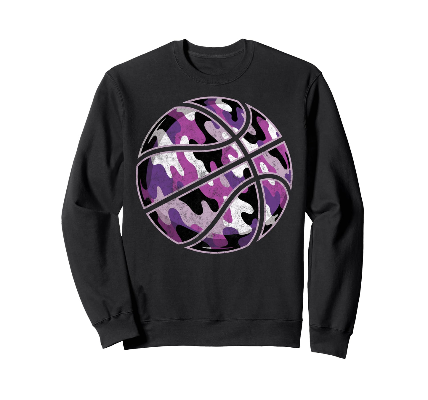 Camouflage Basketball Ball Sweatshirt - Minimalist Print Men Women - T-Shirt, Sweatshirt, Hoodie