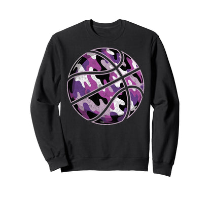 Camouflage Basketball Ball Sweatshirt - Minimalist Print Men Women - T-Shirt, Sweatshirt, Hoodie