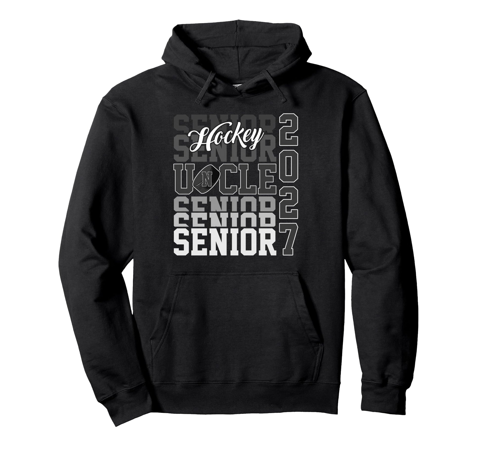 Senior 2027 Hockey Uncle Proud Hoodie - Casual Everyday Wear for Adults - T-Shirt, Sweatshirt, Hoodie