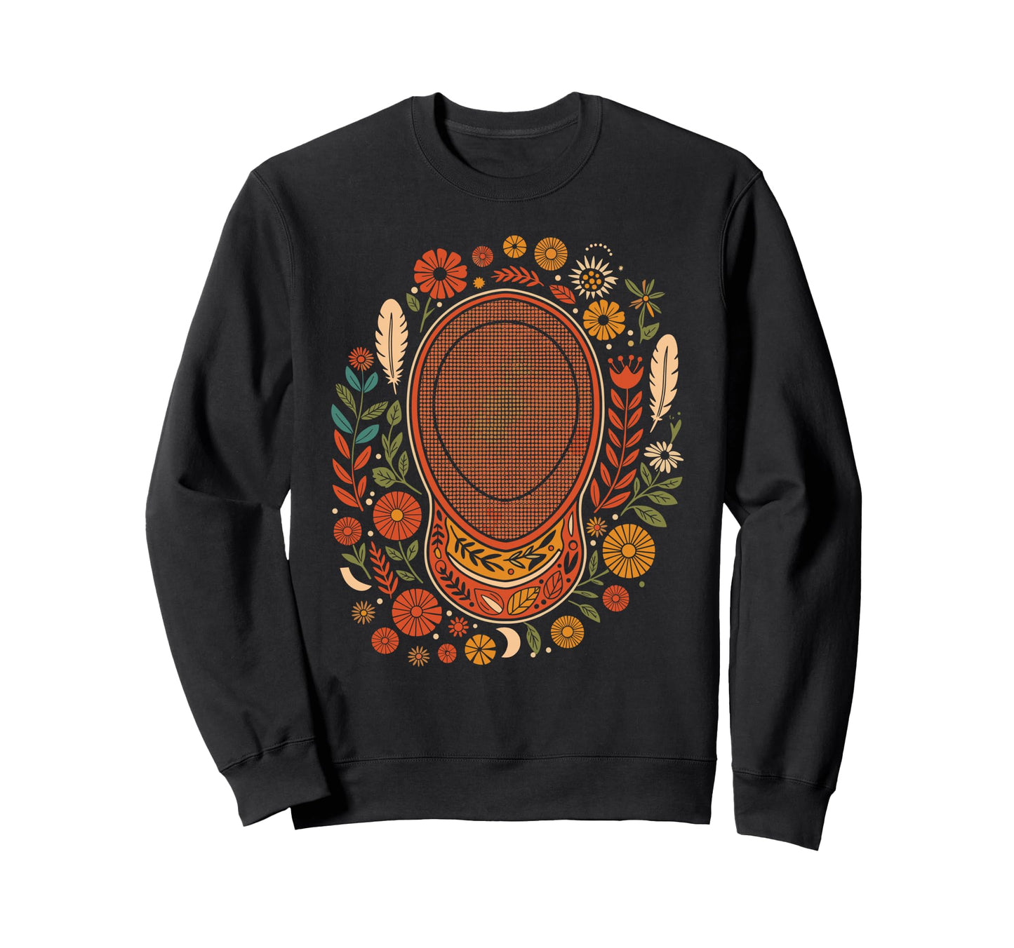 Boho Floral Fencing Mask Botanical Sweatshirt - Custom Art Print Unisex - T-Shirt, Sweatshirt, Hoodie
