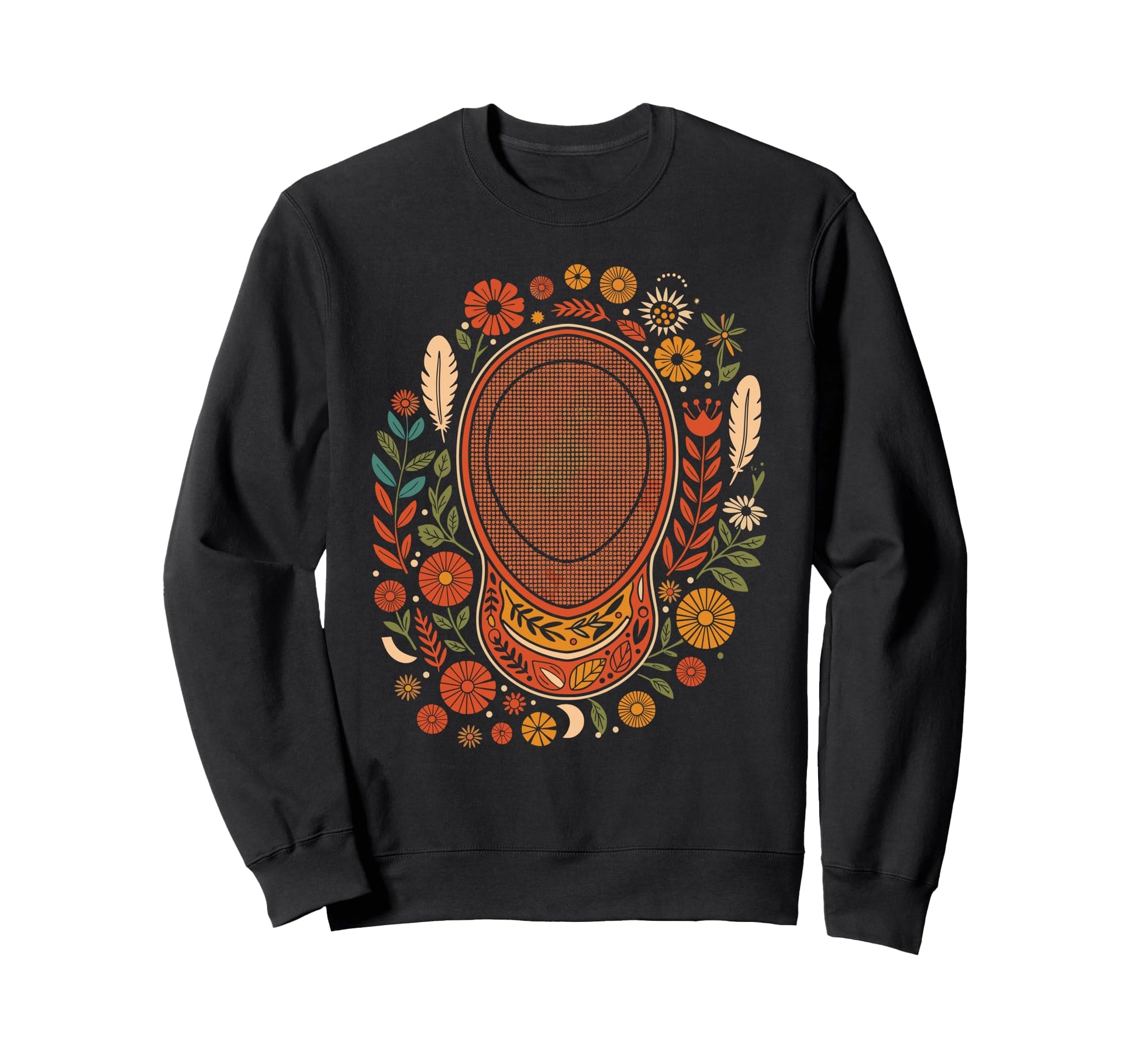 Boho Floral Fencing Mask Botanical Sweatshirt - Custom Art Print Unisex - T-Shirt, Sweatshirt, Hoodie