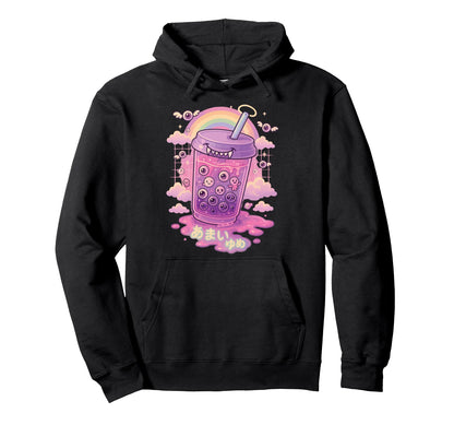 Japanese Boba Weirdcore Aesthetic Pastel Hoodie - Novelty Apparel Unisex - T-Shirt, Sweatshirt, Hoodie