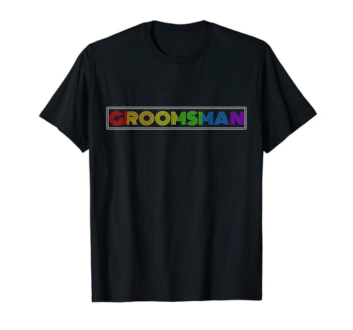Lgbtq Groomsman Wedding Rainbow T-Shirt - Minimalist Print for Adults - T-Shirt, Sweatshirt, Hoodie