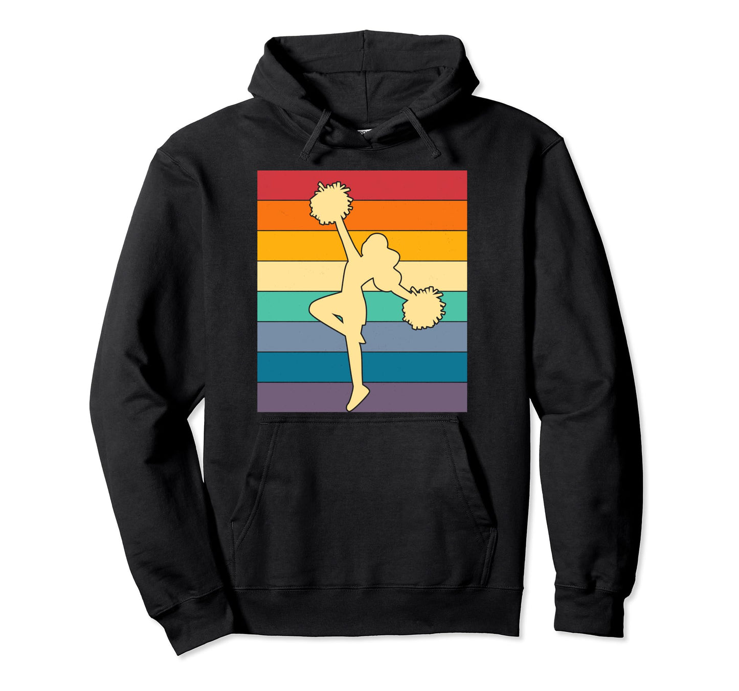 Cheerleader Pose Rainbow Cheer Team Hoodie - Aesthetic Graphic Unisex - T-Shirt, Sweatshirt, Hoodie