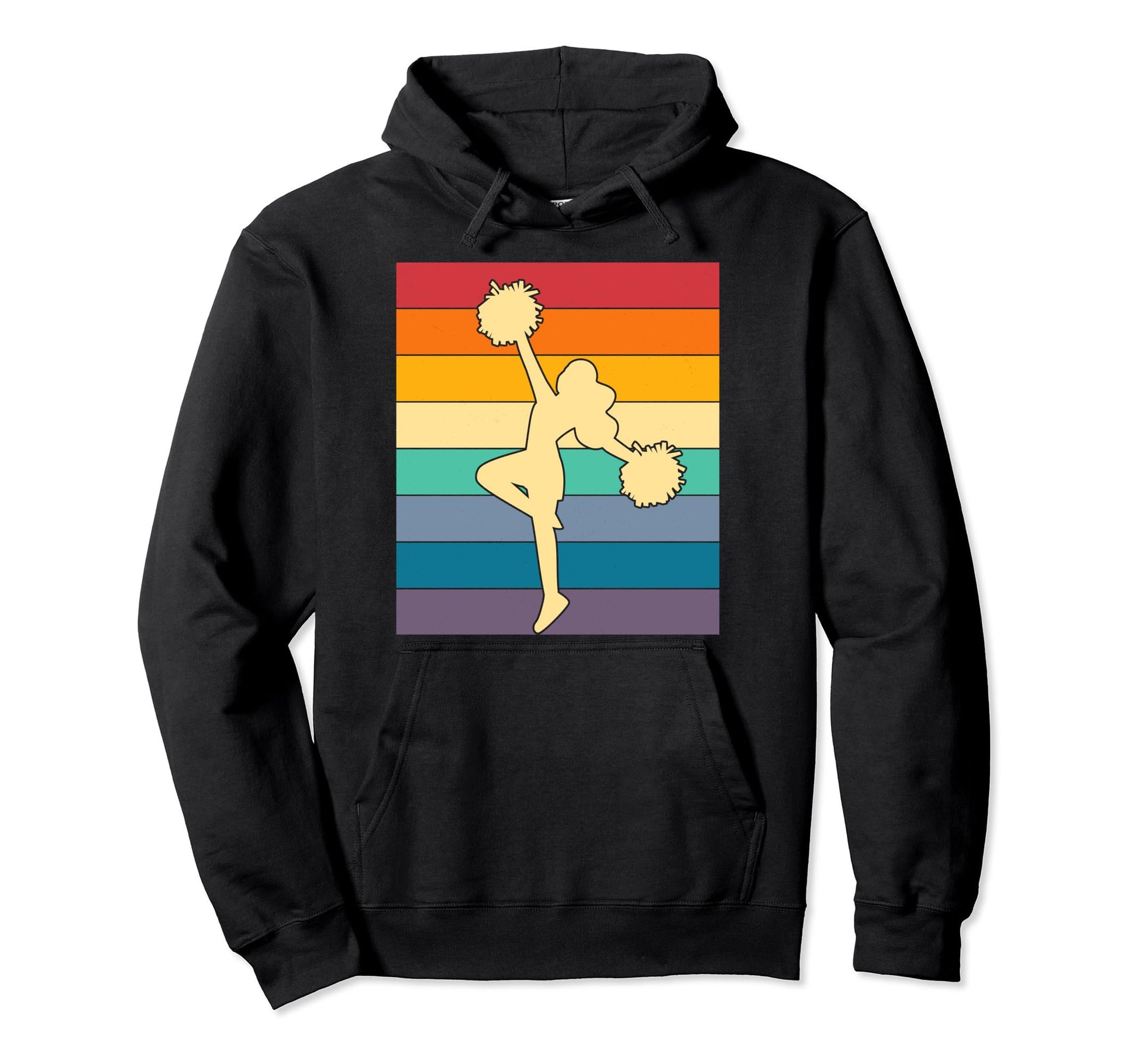 Cheerleader Pose Rainbow Cheer Team Hoodie - Aesthetic Graphic Unisex - T-Shirt, Sweatshirt, Hoodie