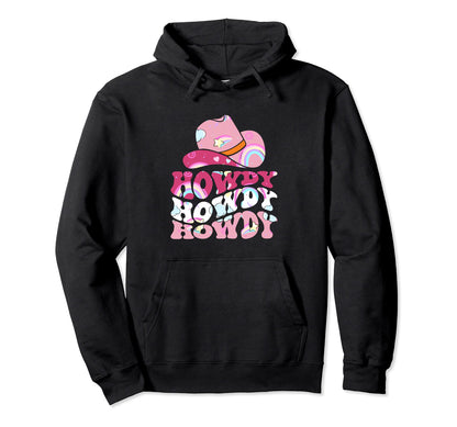 Rainbow Howdy Rodeo Western Country Hoodie - Aesthetic Graphic for Adults - T-Shirt, Sweatshirt, Hoodie
