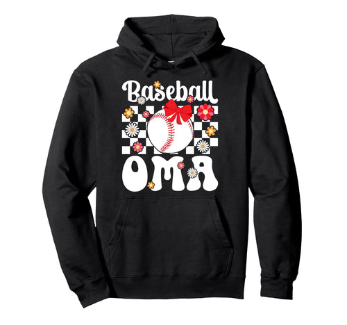 Baseball Oma Groovy Oma Baseball Player Hoodie - Minimalist Print Unisex - T-Shirt, Sweatshirt, Hoodie