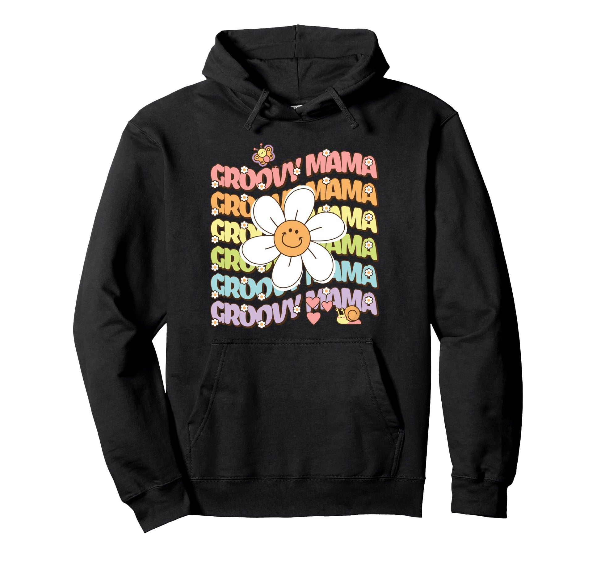 Groovy Mama 70S Daisy Flower Boho Hoodie - Streetwear Style for Adults - T-Shirt, Sweatshirt, Hoodie