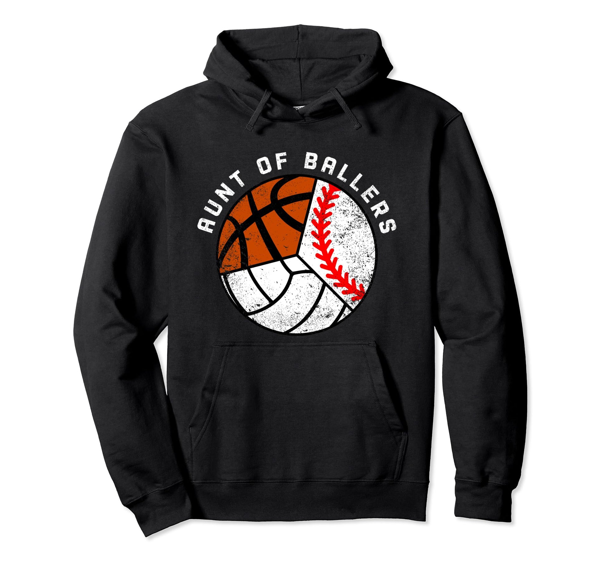 Aunt Ballers Funny Baseball Volleyball Hoodie - Streetwear Style Unisex - T-Shirt, Sweatshirt, Hoodie