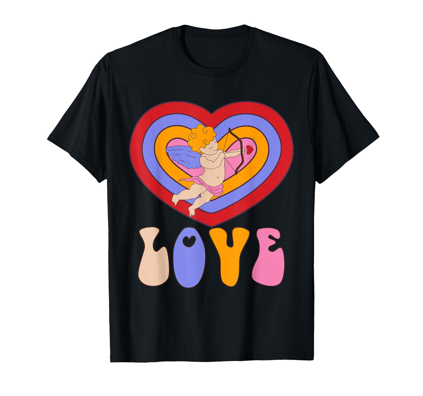 Cupid Love Heart Rainbow T-Shirt - Casual Everyday Wear Men Women - T-Shirt, Sweatshirt, Hoodie