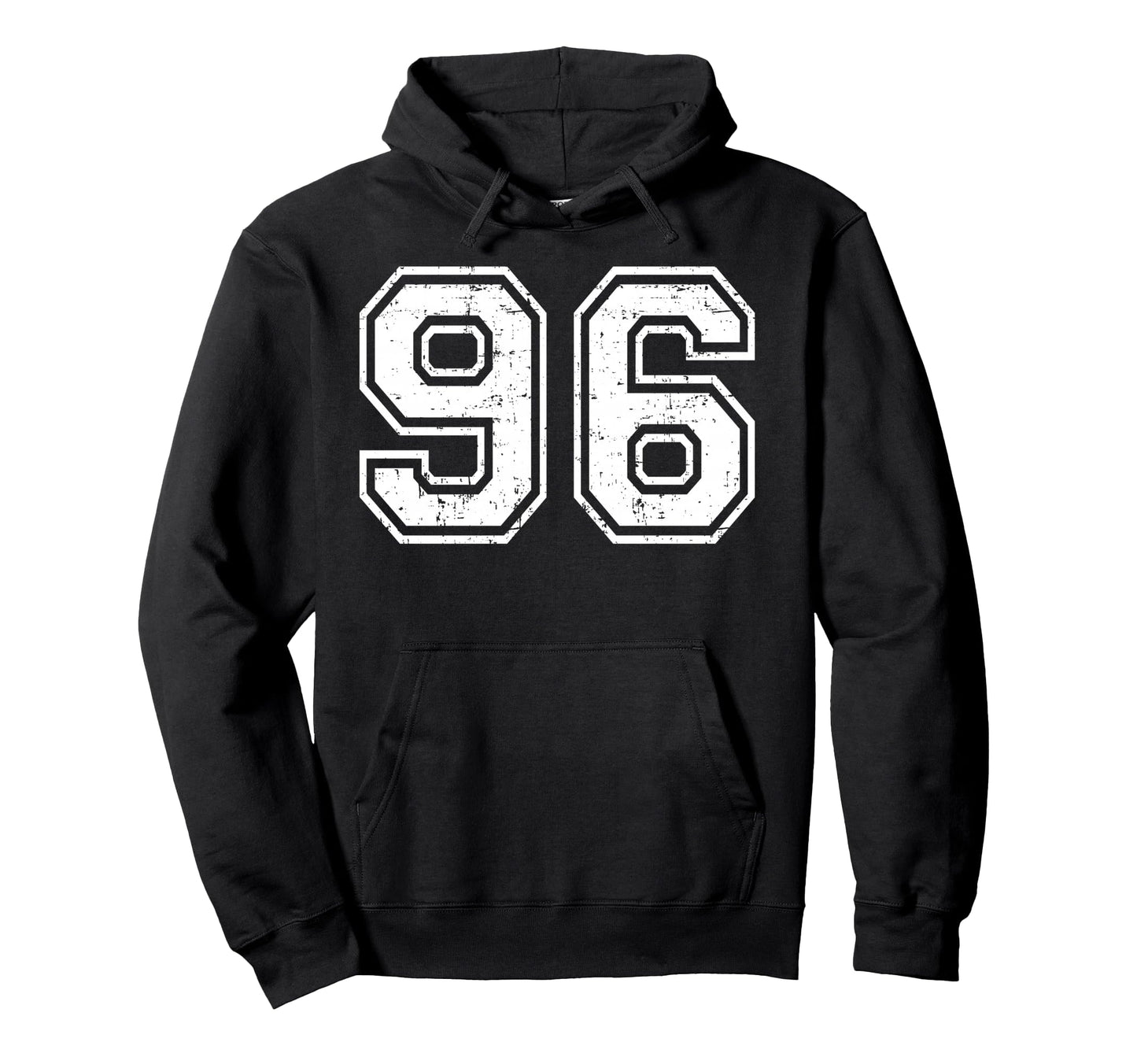 96 Number Ninety Six Team Sports Grunge Hoodie - Unique Graphic for Adults - T-Shirt, Sweatshirt, Hoodie