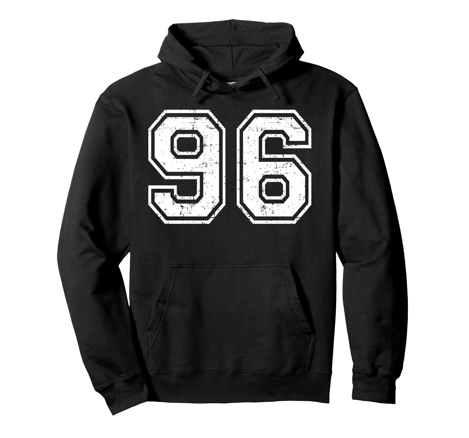 96 Number Ninety Six Team Sports Grunge Hoodie - Unique Graphic for Adults - T-Shirt, Sweatshirt, Hoodie