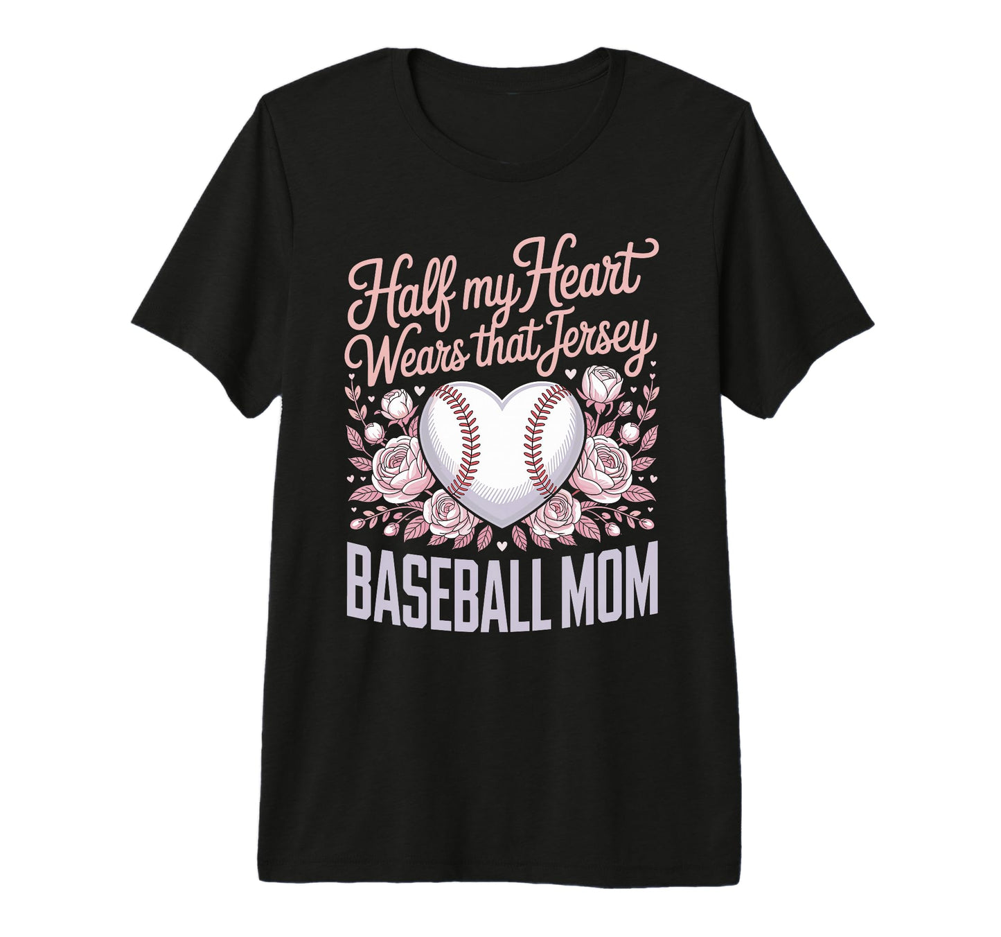 Half My Heart Wears That Jersey Baseball T-Shirt - Unique Graphic Unisex - T-Shirt, Sweatshirt, Hoodie