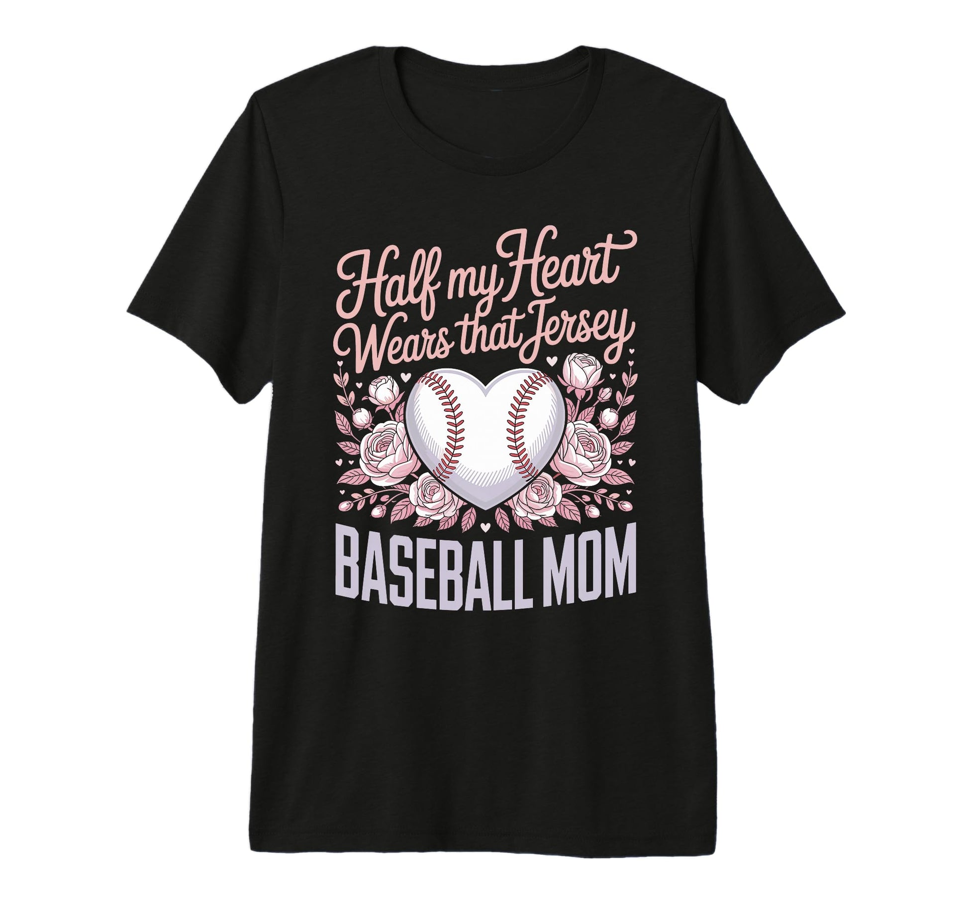 Half My Heart Wears That Jersey Baseball T-Shirt - Unique Graphic Unisex - T-Shirt, Sweatshirt, Hoodie