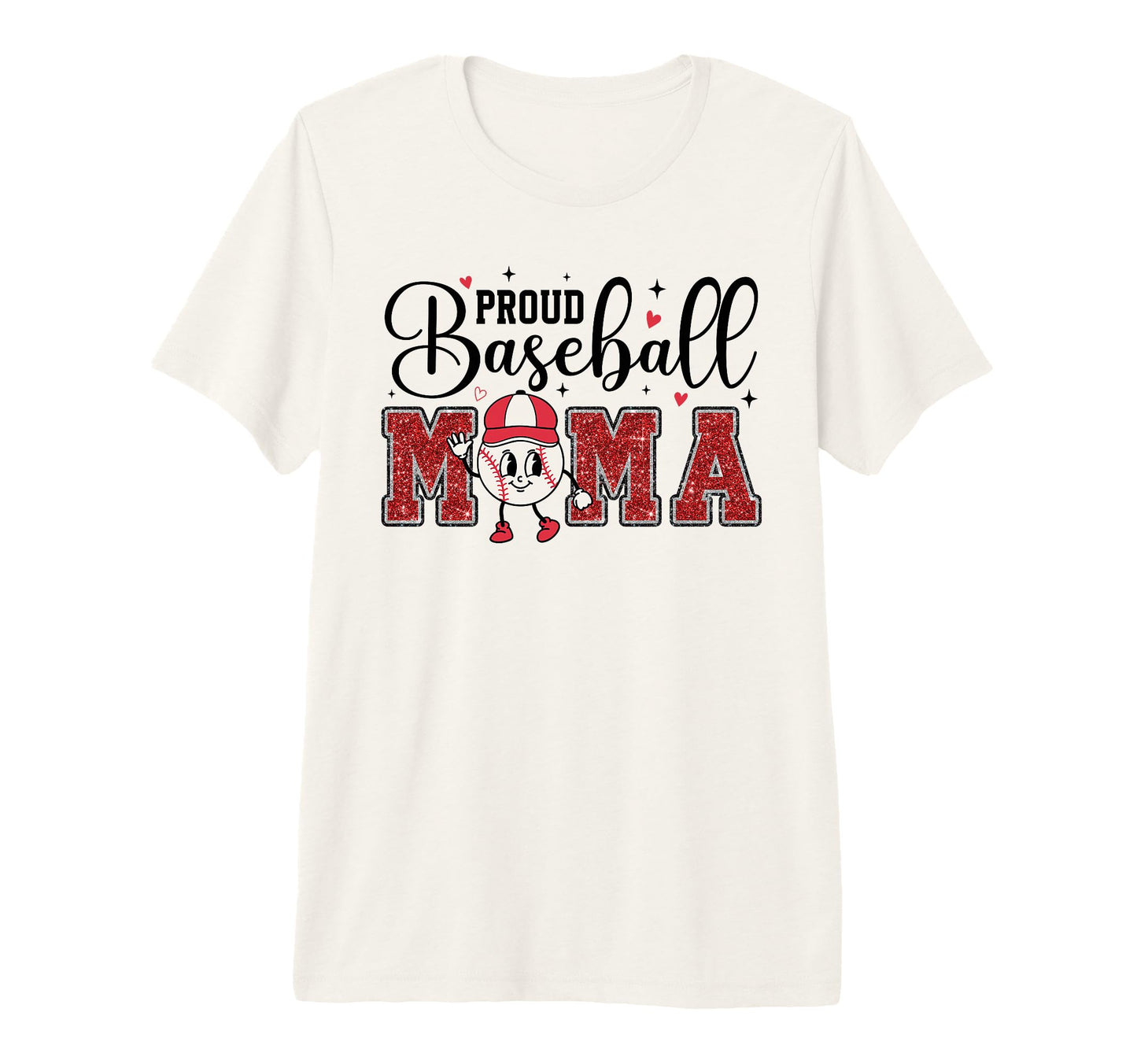 Baseball Mama Womens Mom Game Day T-Shirt - Graphic Print for Adults - T-Shirt, Sweatshirt, Hoodie