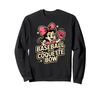 Baseball Mom Coquette Bow Day Game Sweatshirt - Novelty Apparel Men Women - T-Shirt, Sweatshirt, Hoodie