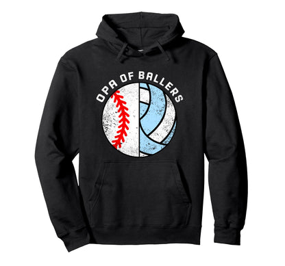 Opa Ballers Funny Baseball Volleyball Hoodie - Aesthetic Graphic Men Women - T-Shirt, Sweatshirt, Hoodie