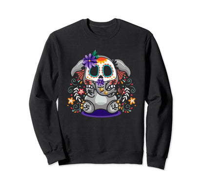 Colorful Sugar Skull Elephant Mexican Sweatshirt - Graphic Print Unisex - T-Shirt, Sweatshirt, Hoodie
