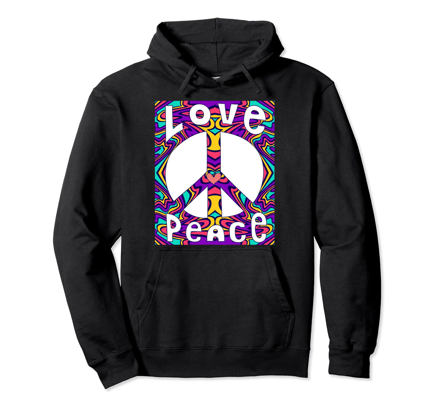 Peace Sign Love 60S 70S Tie Dye Hoodie - Casual Everyday Wear for Adults - T-Shirt, Sweatshirt, Hoodie