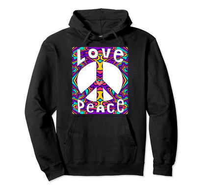 Peace Sign Love 60S 70S Tie Dye Hoodie - Casual Everyday Wear for Adults - T-Shirt, Sweatshirt, Hoodie