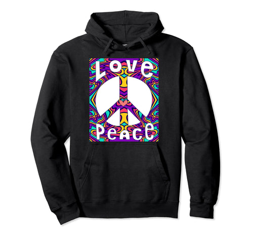 Peace Sign Love 60S 70S Tie Dye Hoodie - Casual Everyday Wear for Adults - T-Shirt, Sweatshirt, Hoodie