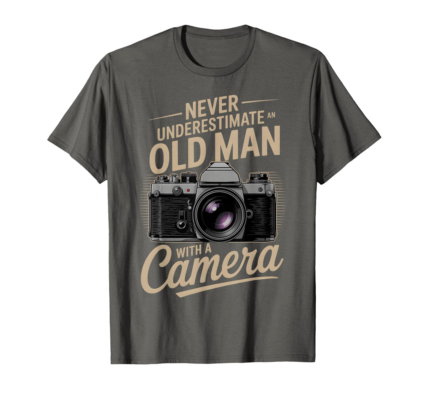 Photography Never Underestimate Old Camera T-Shirt - Unique Graphic Unisex - T-Shirt, Sweatshirt, Hoodie
